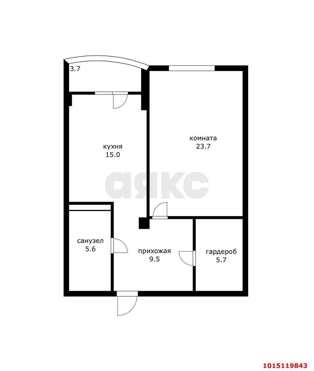 Фото №2: 1-комнатная квартира 59 м² - Краснодар, Центральный внутригородской округ, Западный внутригородской округ, мкр. Центральный, ул. Кубанская набережная, 31/1