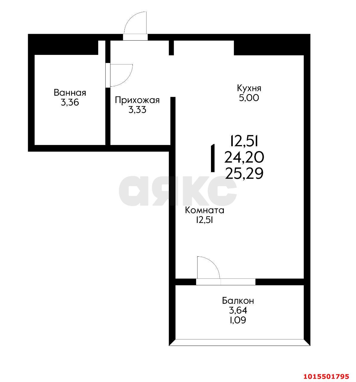 Фото №12: Студия 25 м² - Краснодар, Восточный, ул. Героя Владислава Посадского, 24