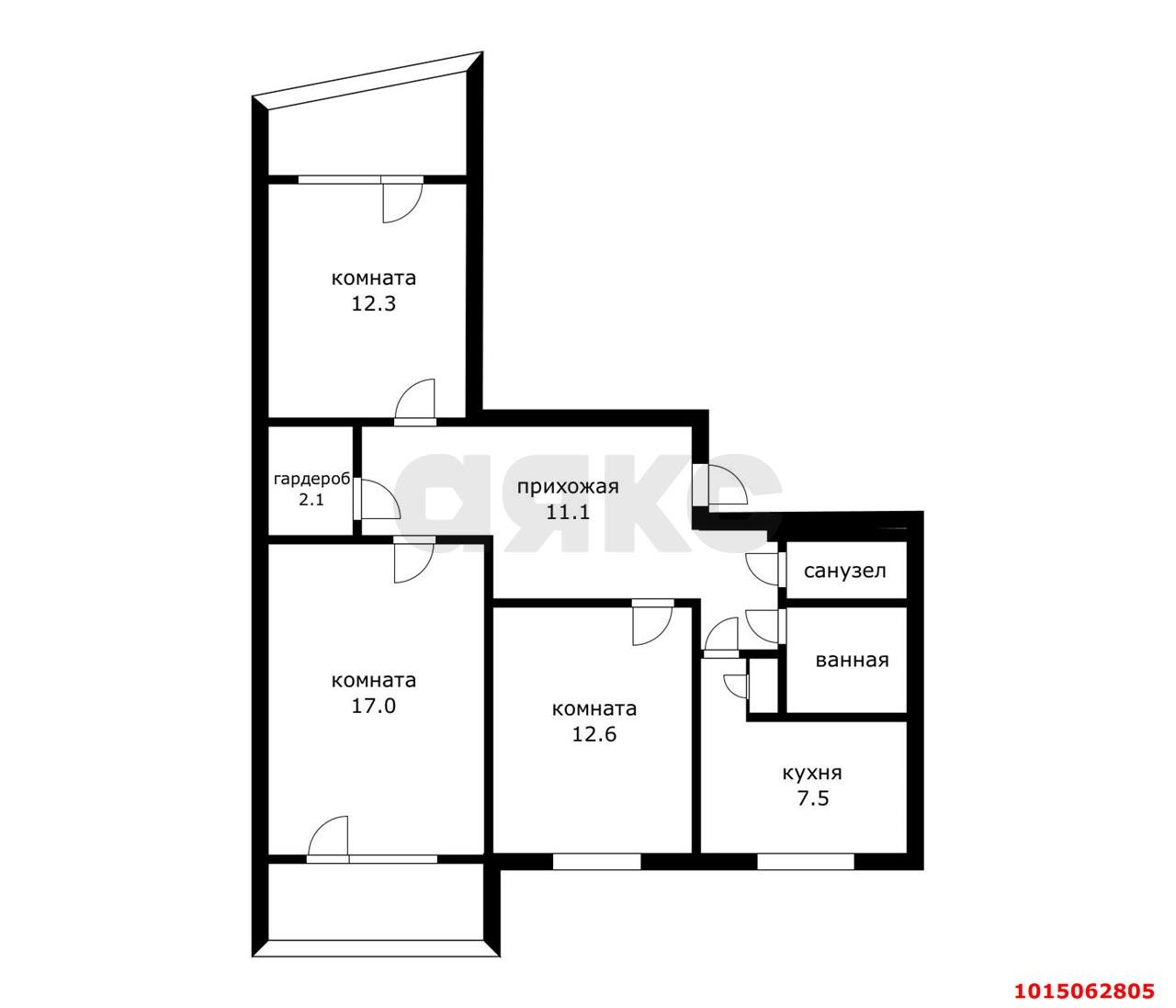 Фото №2: 3-комнатная квартира 77 м² - Краснодар, Комсомольский, ул. Уральская, 174