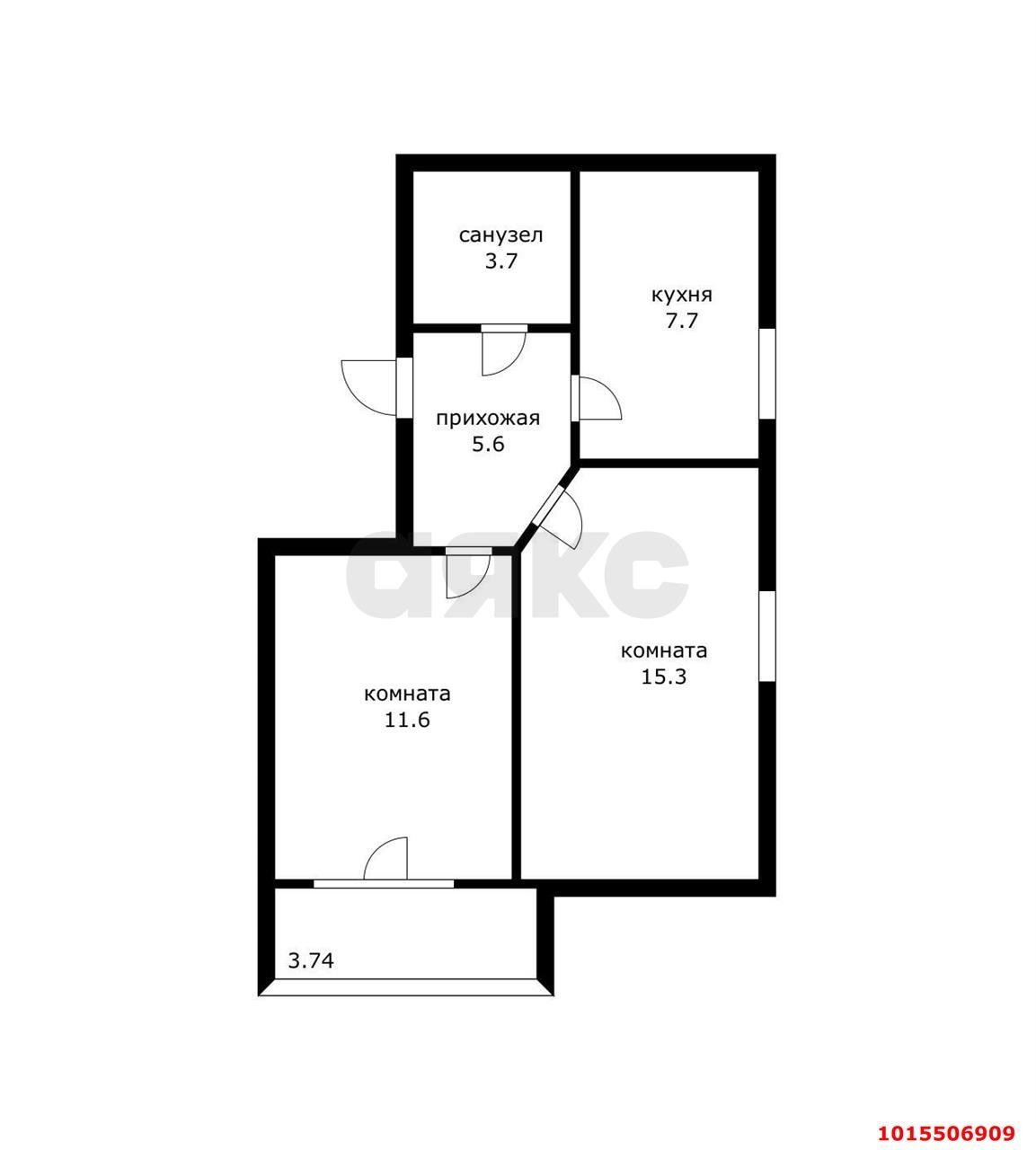 Фото №13: 2-комнатная квартира 46 м² - Краснодар, Музыкальный, ул. Агрохимическая, 111