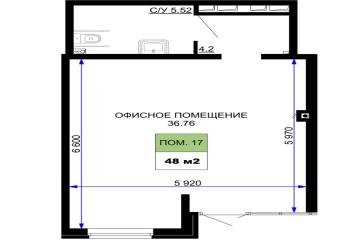 Фото №3: Коммерция 48 м² - Краснодар, мкр. жилой комплекс Дыхание, ул. Лётчика Позднякова, 2к24