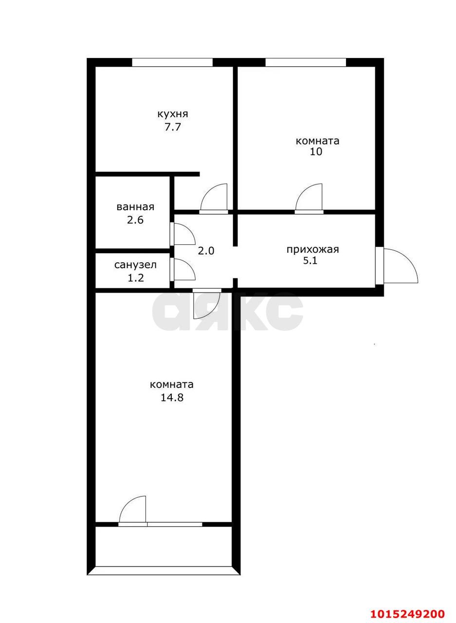 Фото №34: 2-комнатная квартира 43 м² - Краснодар, Черёмушки, ул. Селезнёва, 146