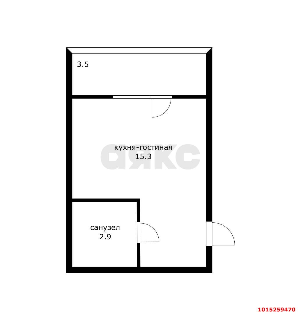 Фото №7: Студия 21 м² - Краснодар, Новознаменский, ул. Войсковая, 4к7