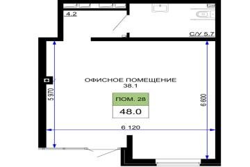 Фото №3: Коммерция 47 м² - Краснодар, мкр. жилой комплекс Дыхание, ул. Лётчика Позднякова, 2к24
