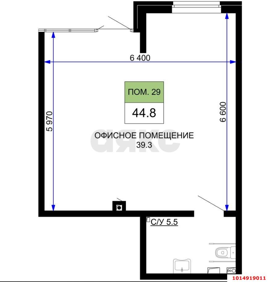 Фото №4: Торговое помещение 45 м² - Краснодар, жилой комплекс Дыхание, ул. Лётчика Позднякова, 2к25