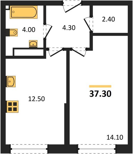 Фото №1: 1-комнатная квартира 37 м² - Краснодар, Прикубанский внутригородской округ, мкр. Догма Парк