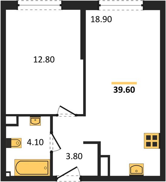 Фото №1: 1-комнатная квартира 39 м² - Краснодар, Прикубанский внутригородской округ, мкр. Догма Парк