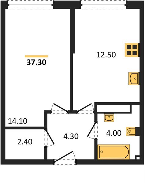 Фото №1: 1-комнатная квартира 37 м² - Краснодар, Прикубанский внутригородской округ, мкр. Догма Парк