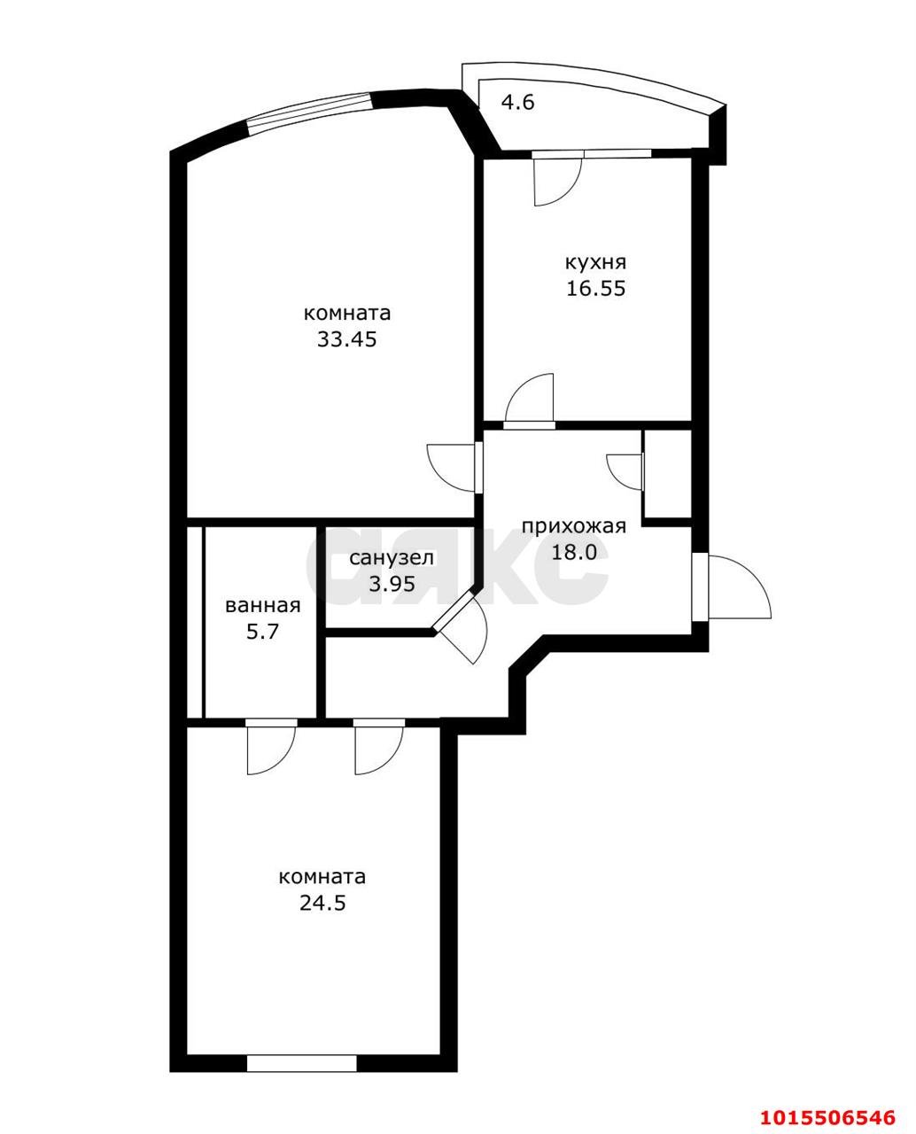 Фото №15: 2-комнатная квартира 106 м² - Краснодар, мкр. Западный внутригородской округ, ул. имени Дзержинского, 93