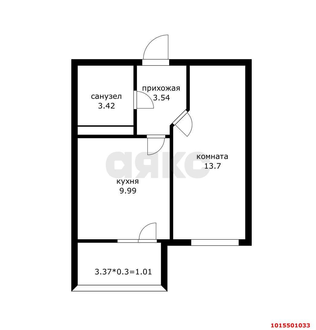 Фото №13: 1-комнатная квартира 30 м² - Краснодар, Камвольно-суконный Комбинат, ул. Магистральная, 11