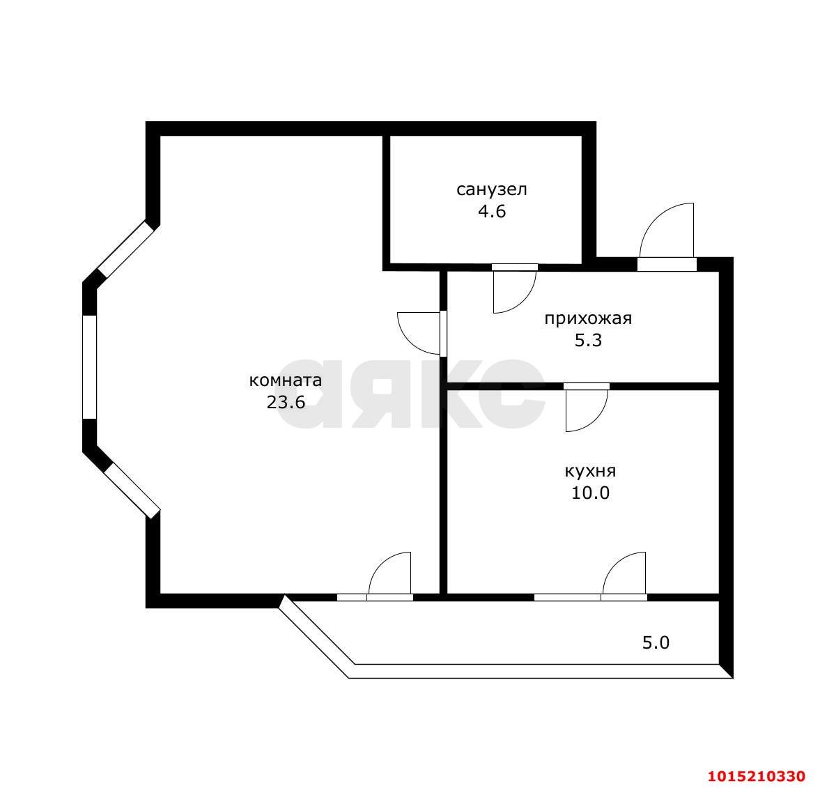Фото №17: 1-комнатная квартира 43 м² - Краснодар, Музыкальный, ул. имени И.И. Дунаевского, 25