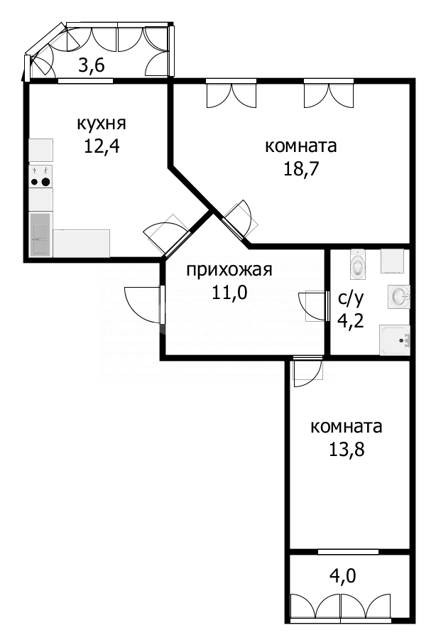 Фото №24: 2-комнатная квартира 67 м² - Анапа, жилой комплекс Радуга, ул. Парковая, 64к1