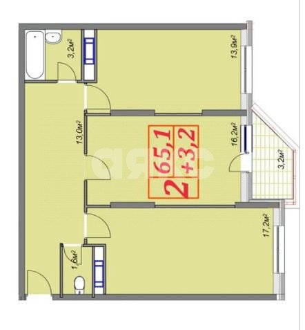 Фото №24: 2-комнатная квартира 68 м² - Анапа, 3Б, ул. Владимирская, 150