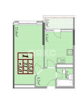 Фото №12: 1-комнатная квартира 34 м² - Анапа, жилой комплекс Лазурный, ул. Крестьянская, 27к1