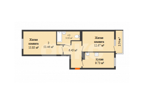 Фото №23: 2-комнатная квартира 53 м² - Ростов-на-Дону, ЖК Гринсайд, ул. Нансена, 109/2