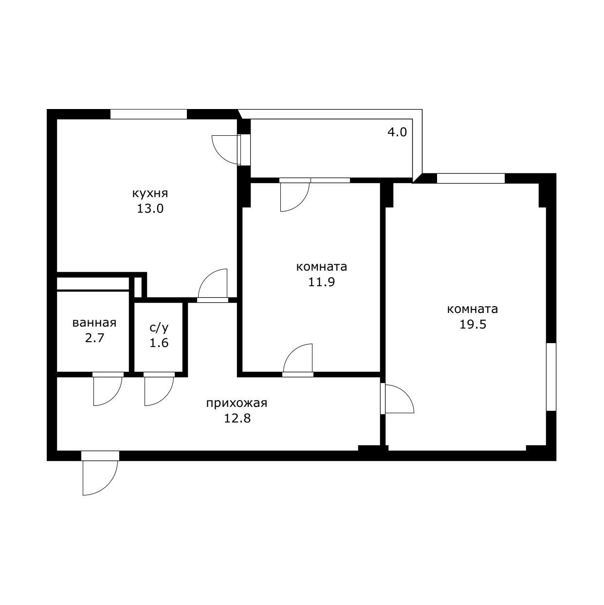 Фото №5: 2-комнатная квартира 61 м² - Краснодар, Прикубанский внутригородской округ, мкр. жилой комплекс Лиговский, ул. Героя Хабибуллина, 7