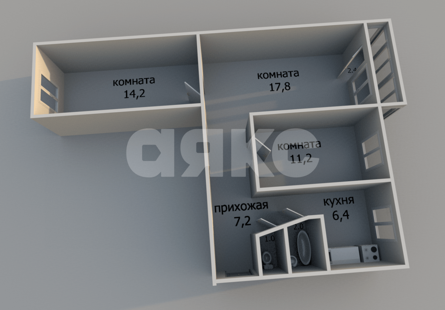 Фото №11: 3-комнатная квартира 60 м² - Анапа, ул. Крымская, 177