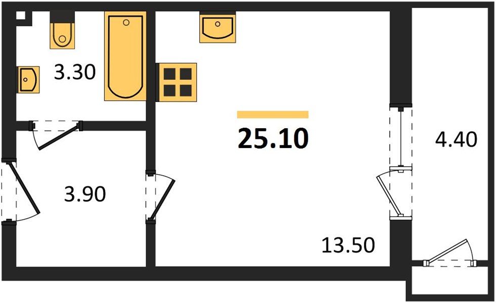 Фото №1: Студия 25 м² - Краснодар, ЖК Рекорд, Карасунский внутригородской округ, Центральный внутригородской округ, Черёмушки, мкр. жилой комплекс Рекорд, ул. Новороссийская, 102И