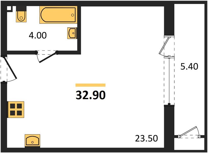 Фото №1: Студия 32 м² - Краснодар, ЖК Рекорд, Карасунский внутригородской округ, Центральный внутригородской округ, Черёмушки, мкр. жилой комплекс Рекорд, ул. Новороссийская, 102И