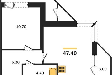 Фото №1: 1-комнатная квартира 47 м² - Краснодар, мкр. жилой комплекс Рекорд, ул. Новороссийская, 102И