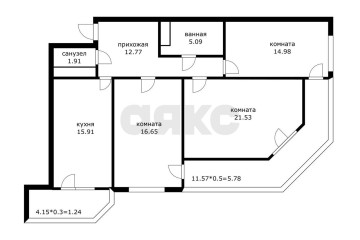 Фото №1: 3-комнатная квартира 90 м² - Краснодар, мкр. ЖК На Высоте, ул. Каляева, 263/4к1