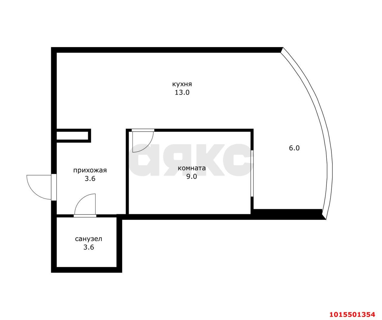 Фото №8: 1-комнатная квартира 33 м² - Краснодар, жилой комплекс Самолёт-3, ул. Ивана Беличенко, 85