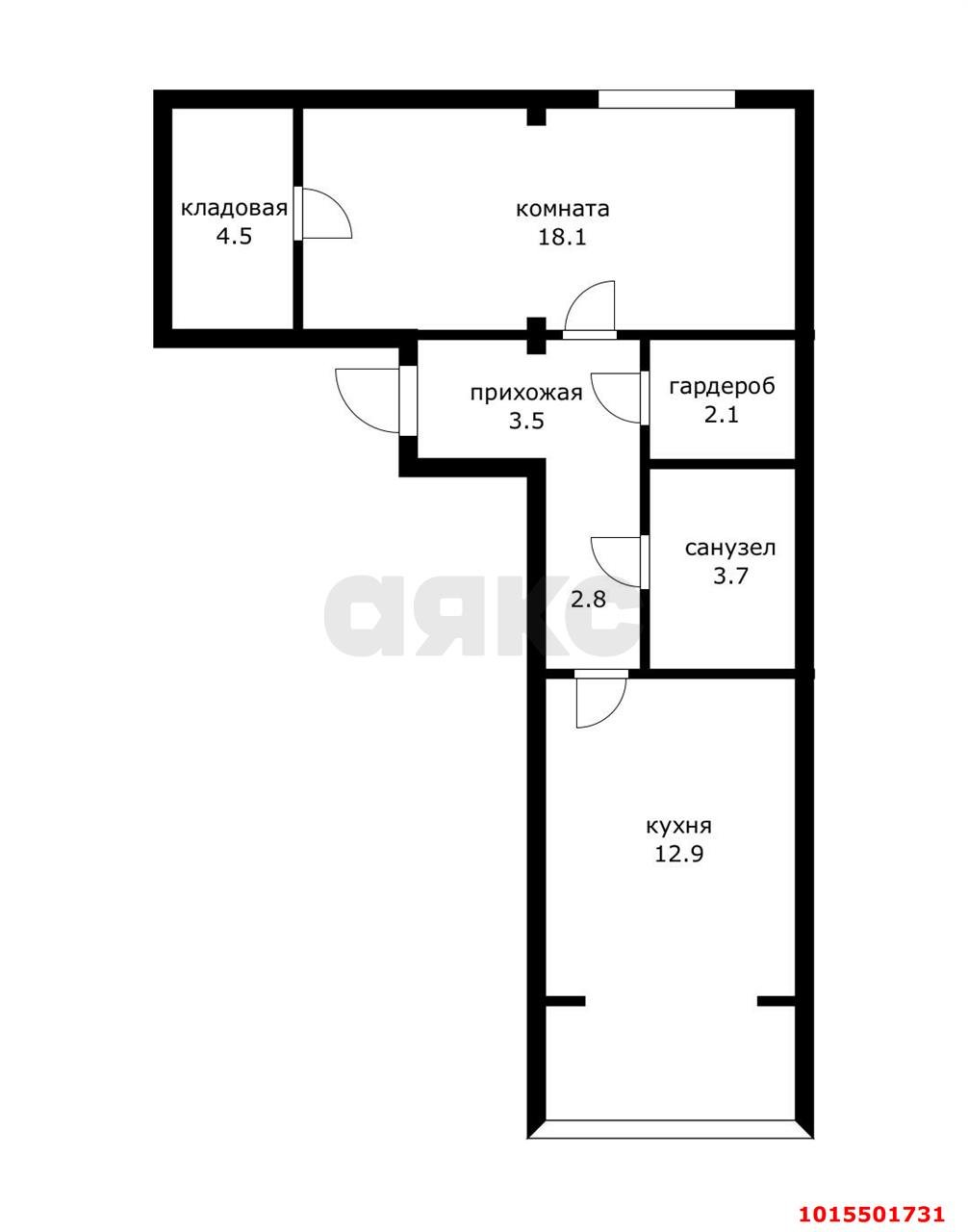 Фото №16: 1-комнатная квартира 47 м² - Краснодар, Прикубанский внутригородской округ, Завод Радиоизмерительных Приборов, мкр. Музыкальный, ул. Агрохимическая, 134