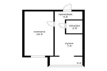 Фото №4: 1-комнатная квартира 32 м² - Краснодар, мкр. Завод Радиоизмерительных Приборов, б-р Интернациональный, 110/1