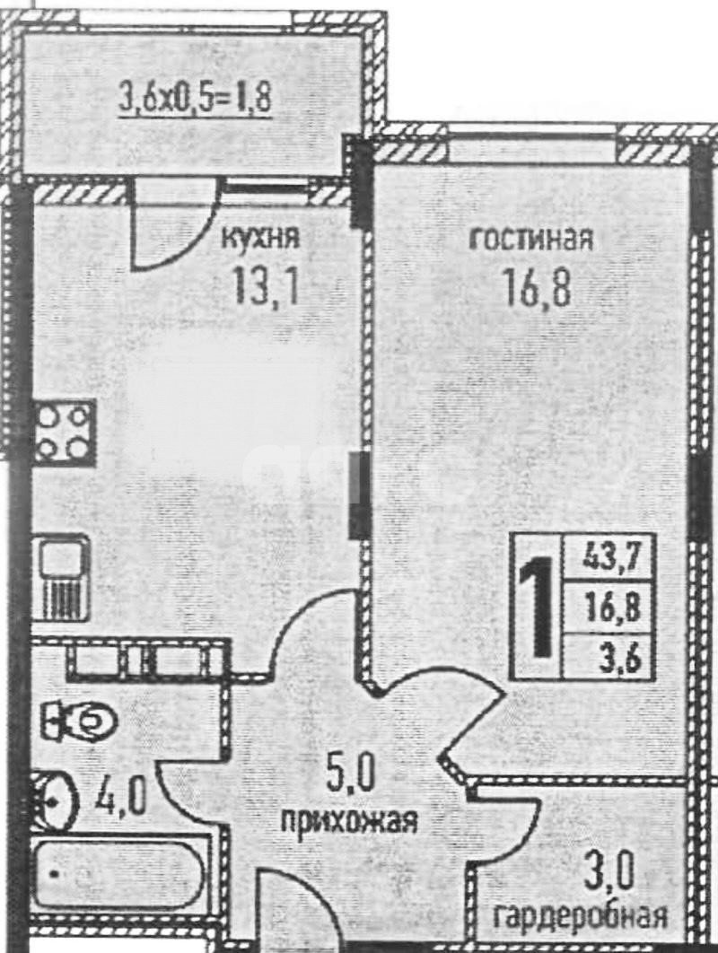 Фото №28: 1-комнатная квартира 45 м² - Анапа, жилой комплекс Бельведер, ул. Таманская, 121к6