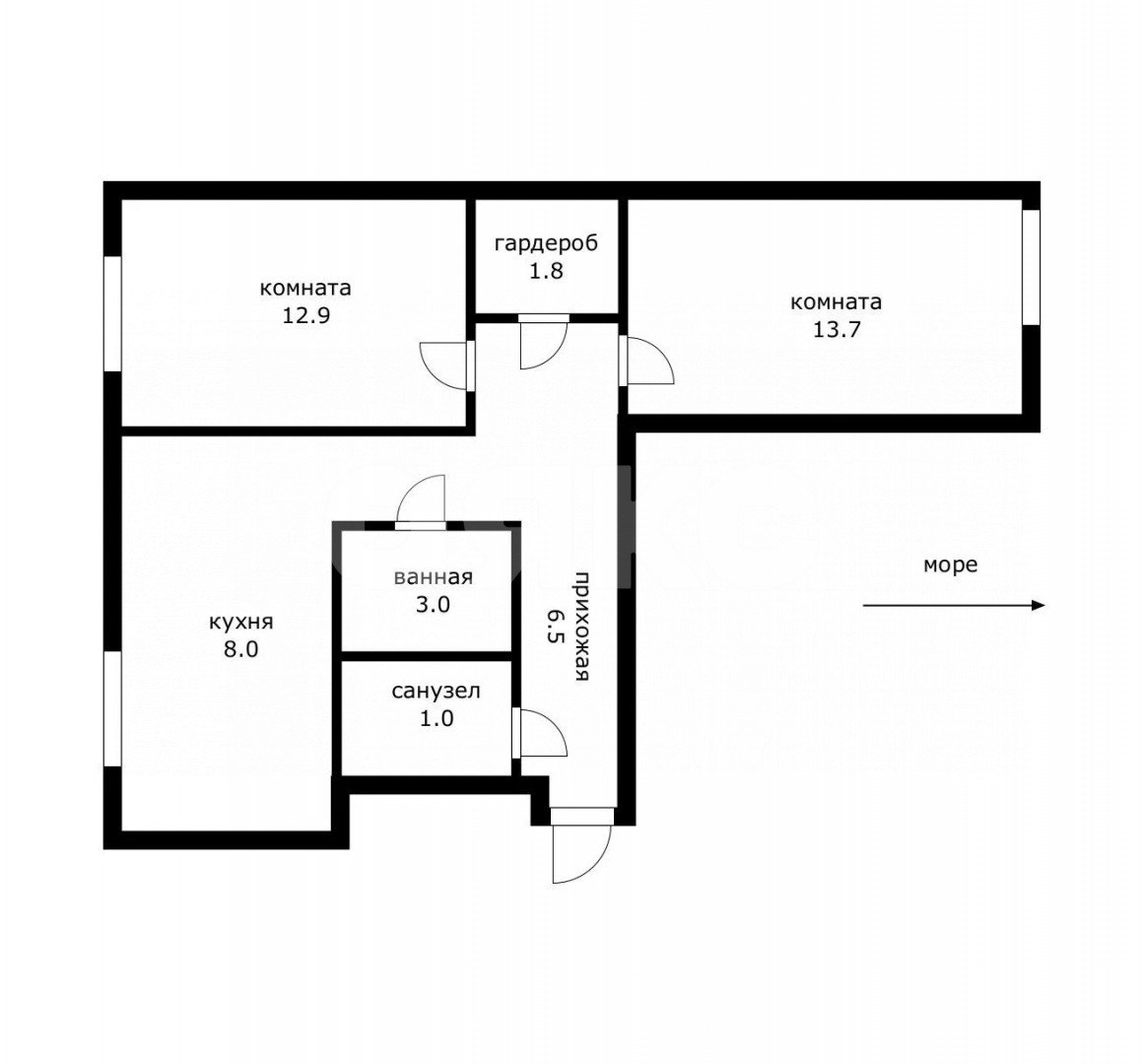 Фото №24: 2-комнатная квартира 47 м² - Сочи, Хостинский, мкр. Приморье, пр-кт Курортный, 96/6