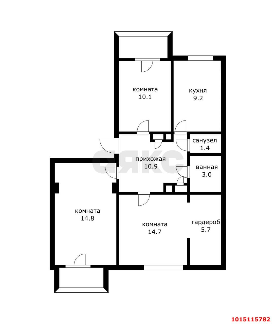 Фото №18: 3-комнатная квартира 94 м² - Краснодар, Центральный внутригородской округ, мкр. Центральный, ул. Гудимы, 64/1
