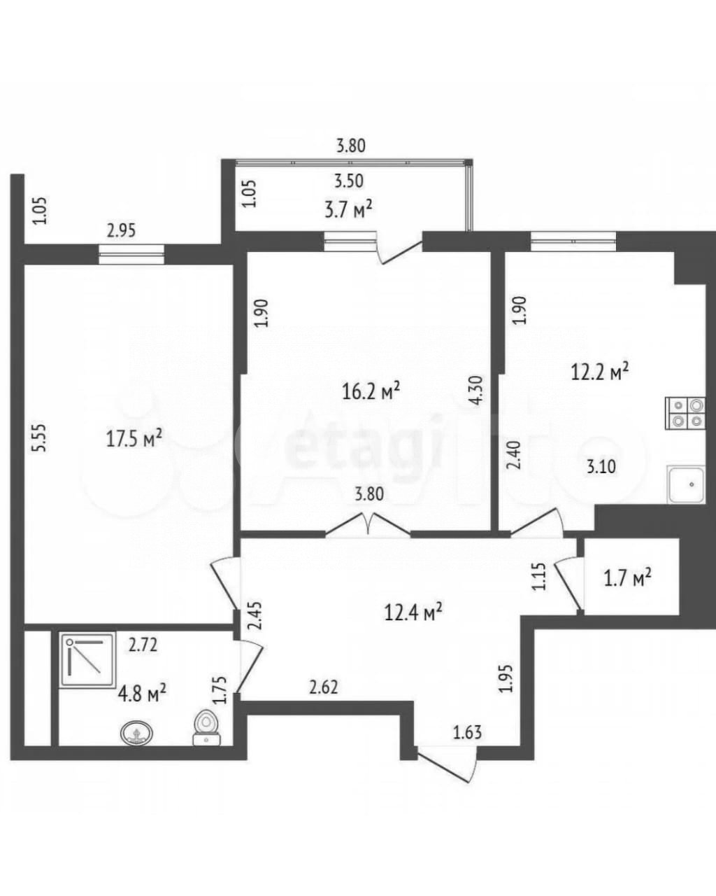 Фото №22: 2-комнатная квартира 64 м² - Геленджик, Толстый Мыс, ул. Южная, 35/1