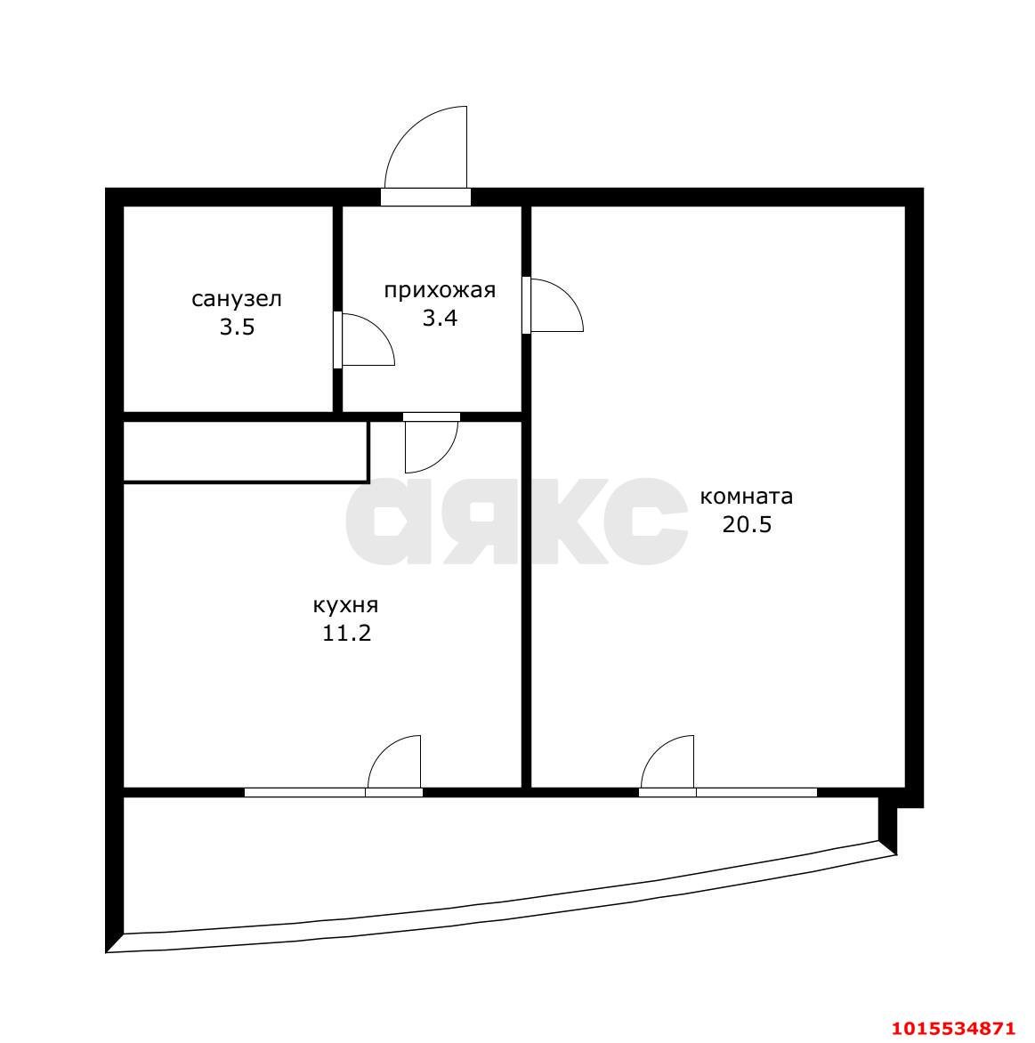 Фото №3: 1-комнатная квартира 46 м² - Краснодар, Черёмушки, ул. Обрывная, 22/1
