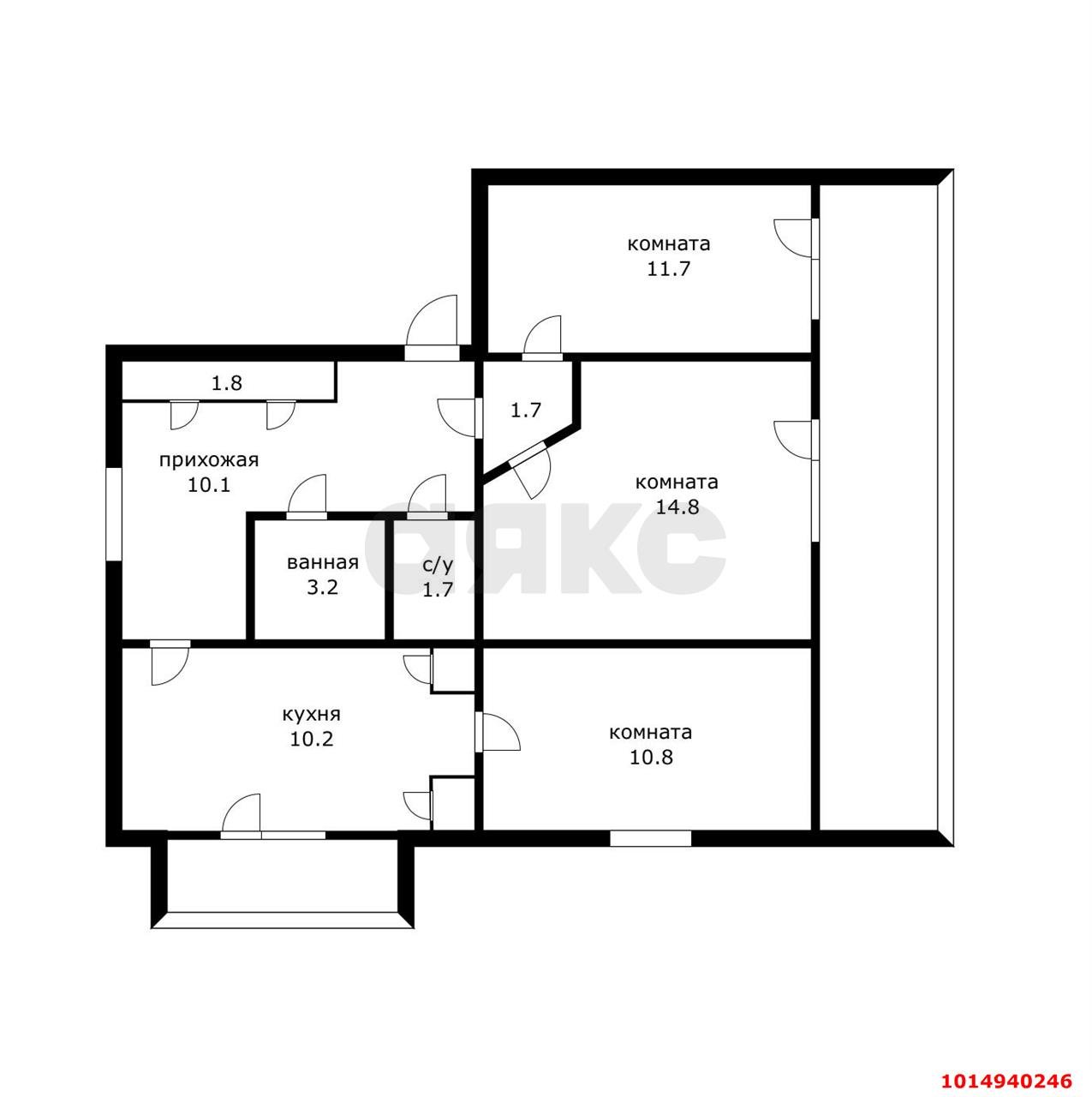 Фото №13: 3-комнатная квартира 70 м² - Краснодар, Карасунский внутригородской округ, мкр. Хлопчато-бумажный Комбинат, ул. Белорусская, 54