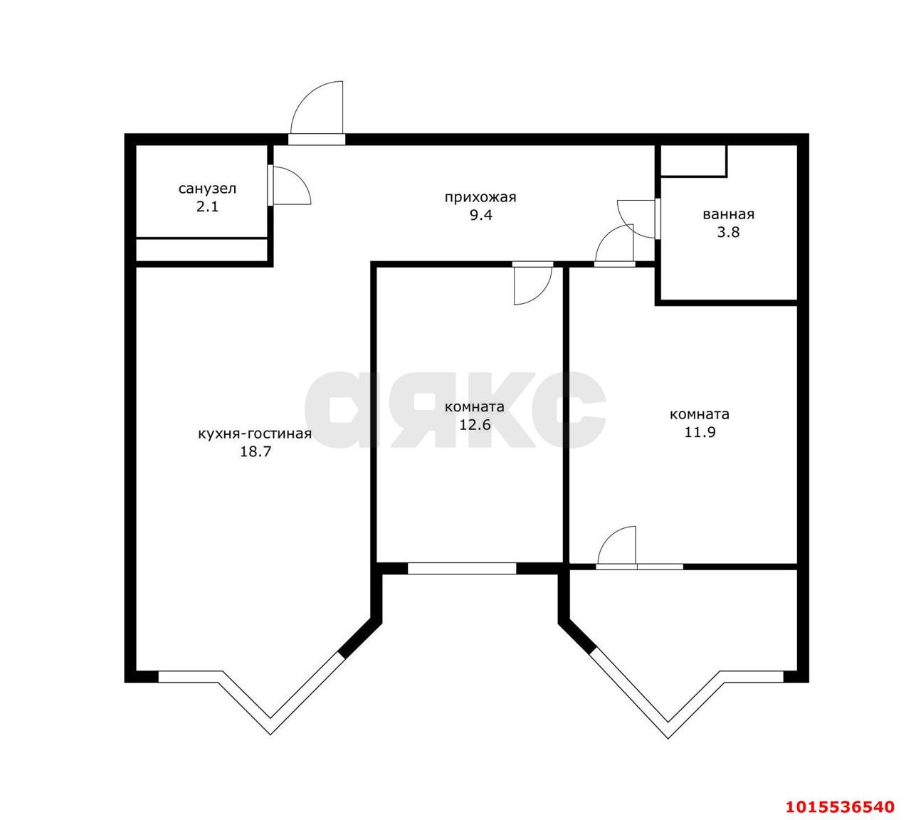 Фото №18: 2-комнатная квартира 60 м² - Краснодар, Прикубанский внутригородской округ, мкр. 2-я Площадка, ул. Ветеранов, 85к5