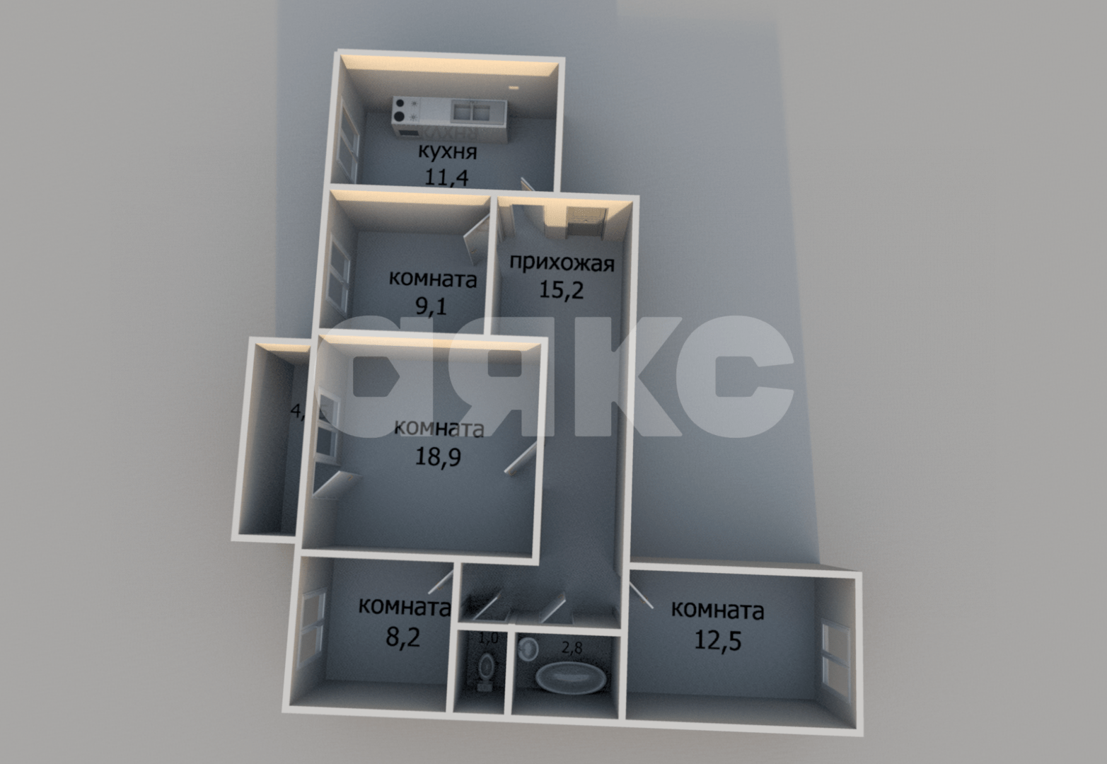 Фото №19: 4-комнатная квартира 80 м² - Анапа, ул. Тургенева, 250