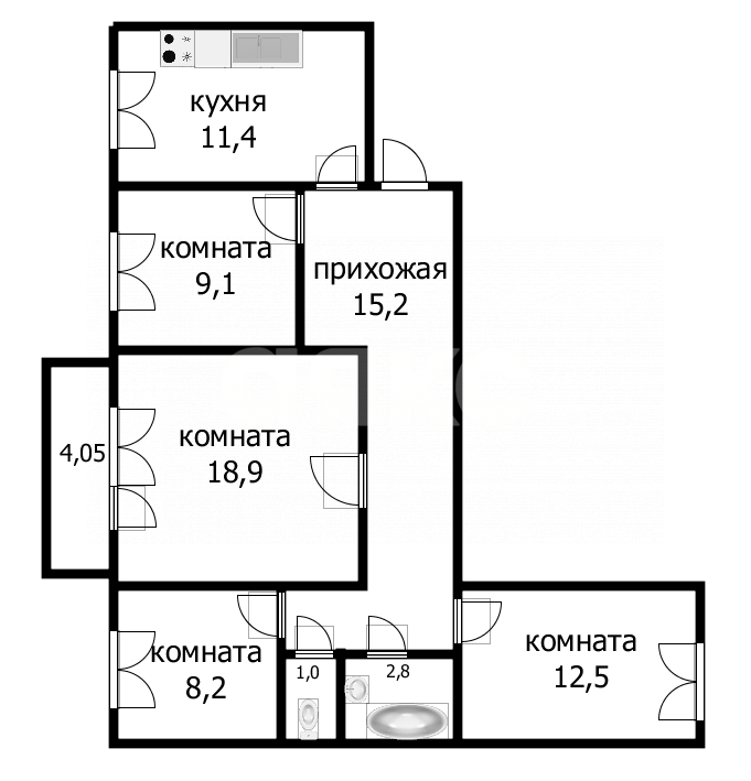 Фото №20: 4-комнатная квартира 80 м² - Анапа, ул. Тургенева, 250