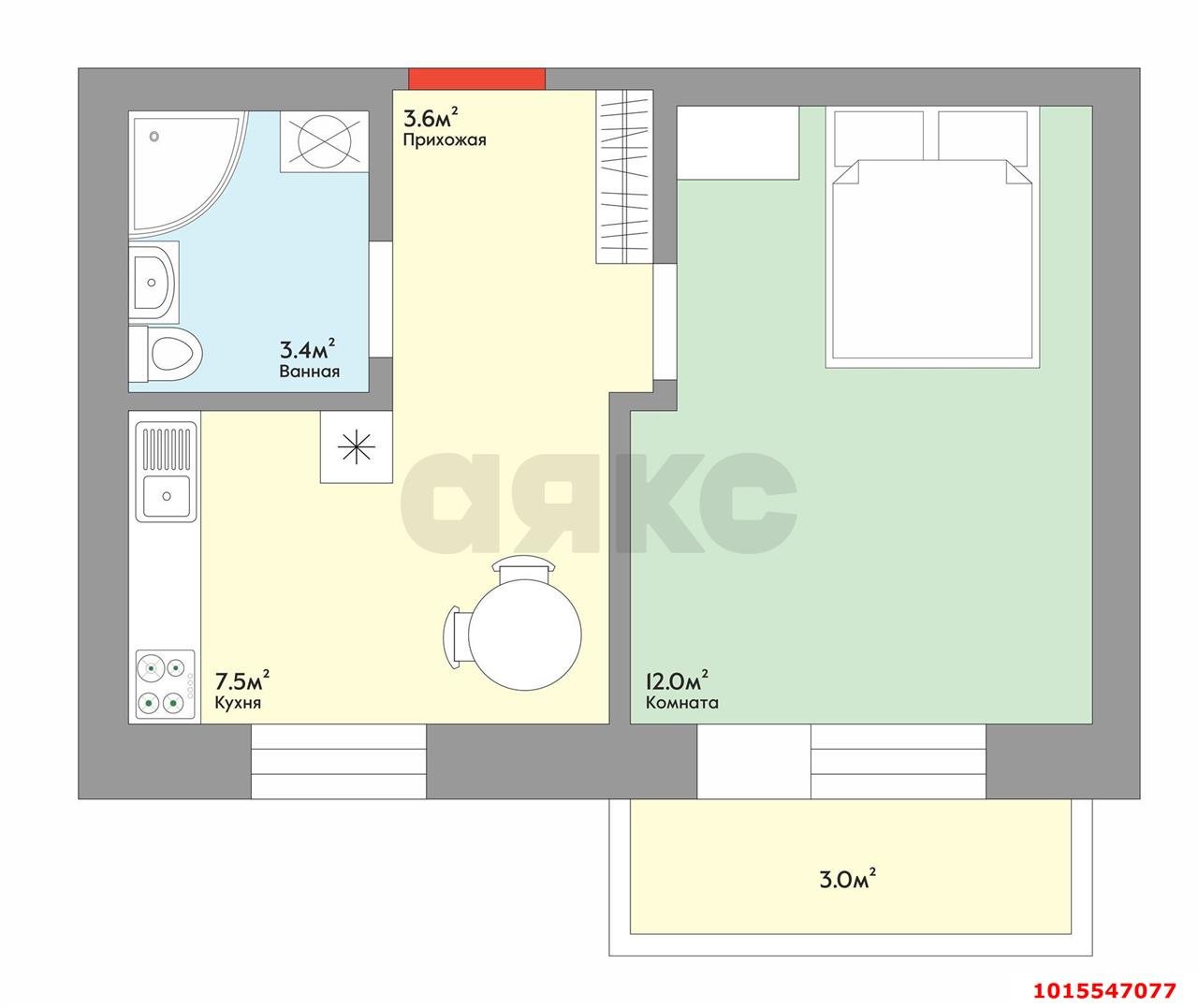 Фото №13: 1-комнатная квартира 25 м² - Краснодар, Западный внутригородской округ, ул. Рашпилевская, 178/1