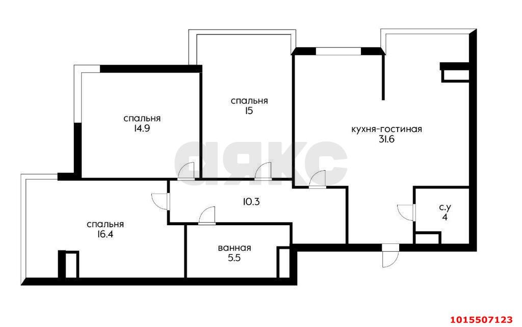 Фото №6: 3-комнатная квартира 100 м² - Краснодар, жилой комплекс Достоевский, ул. Декабристов, 59