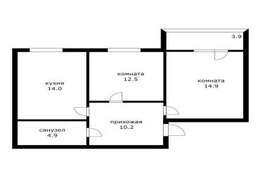 Фото №5: 2-комнатная квартира 60 м² - Хомуты, ул. Сквозная, 1