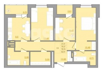 Фото №2: 3-комнатная квартира 85 м² - Ростов-на-Дону, мкр. жилой комплекс Новый Горизонт, 