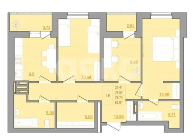 Фото №2: 3-комнатная квартира 84 м² - Ростов-на-Дону, жилой комплекс Новый Горизонт