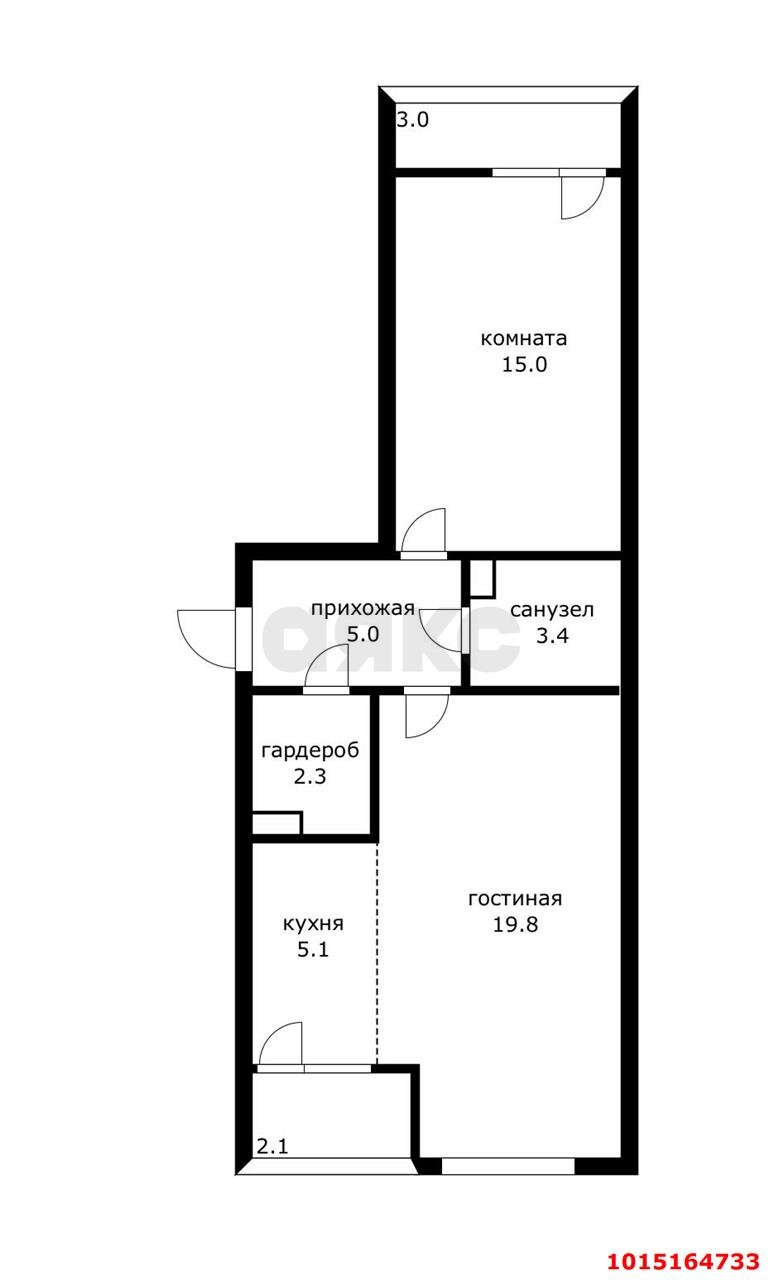 Фото №15: 2-комнатная квартира 54 м² - Краснодар, жилой комплекс Самолёт, ул. Западный Обход, 39/2к3