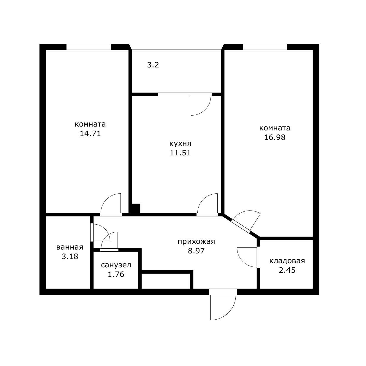 Фото №12: 2-комнатная квартира 60 м² - Краснодар, Прикубанский внутригородской округ, Завод Измерительных Приборов, мкр. жилой комплекс Кубанский, ул. Зиповская, 40