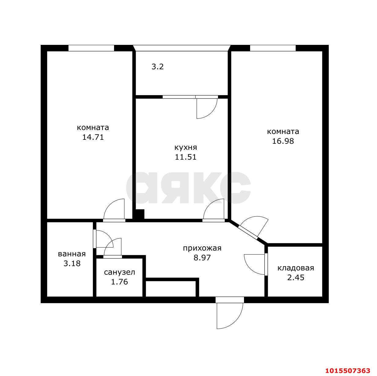 Фото №12: 2-комнатная квартира 60 м² - Краснодар, Завод Измерительных Приборов, ул. Зиповская, 40