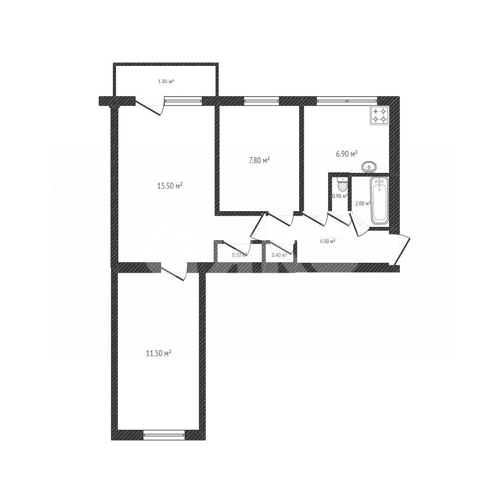 Фото №8: 3-комнатная квартира 52 м² - Алчевск, мкр. квартал № 364, ул. Попова, 61