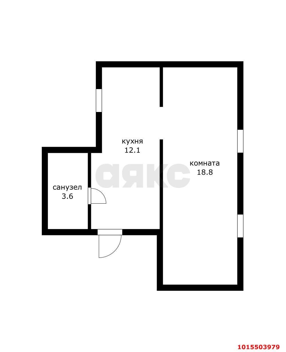 Фото №10: 1-комнатная квартира 34 м² - Индустриальный, Прикубанский внутригородской округ, ул. Железнодорожная, 38