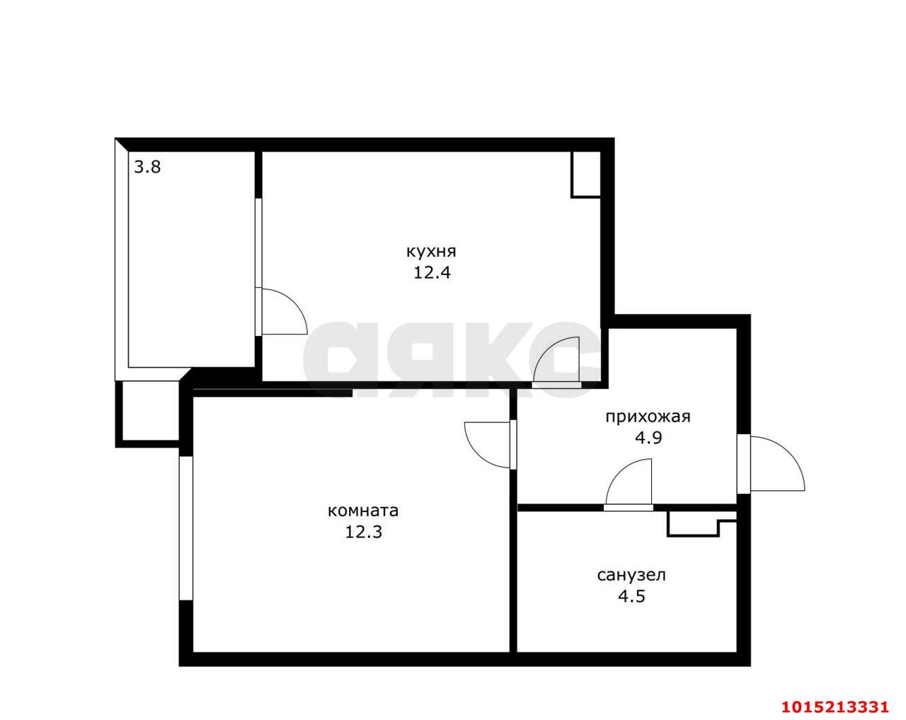 Фото №4: 1-комнатная квартира 37 м² - Краснодар, имени Демьяна Бедного, пр-д 1-й Лиговский, 22/2
