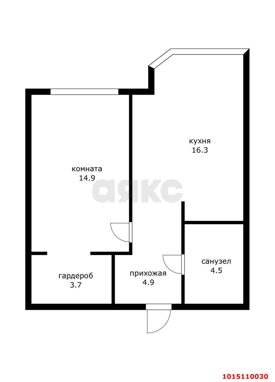 Фото №13: 1-комнатная квартира 45 м² - Краснодар, 4-й квартал, ул. имени Героя Николая Шевелёва, 5