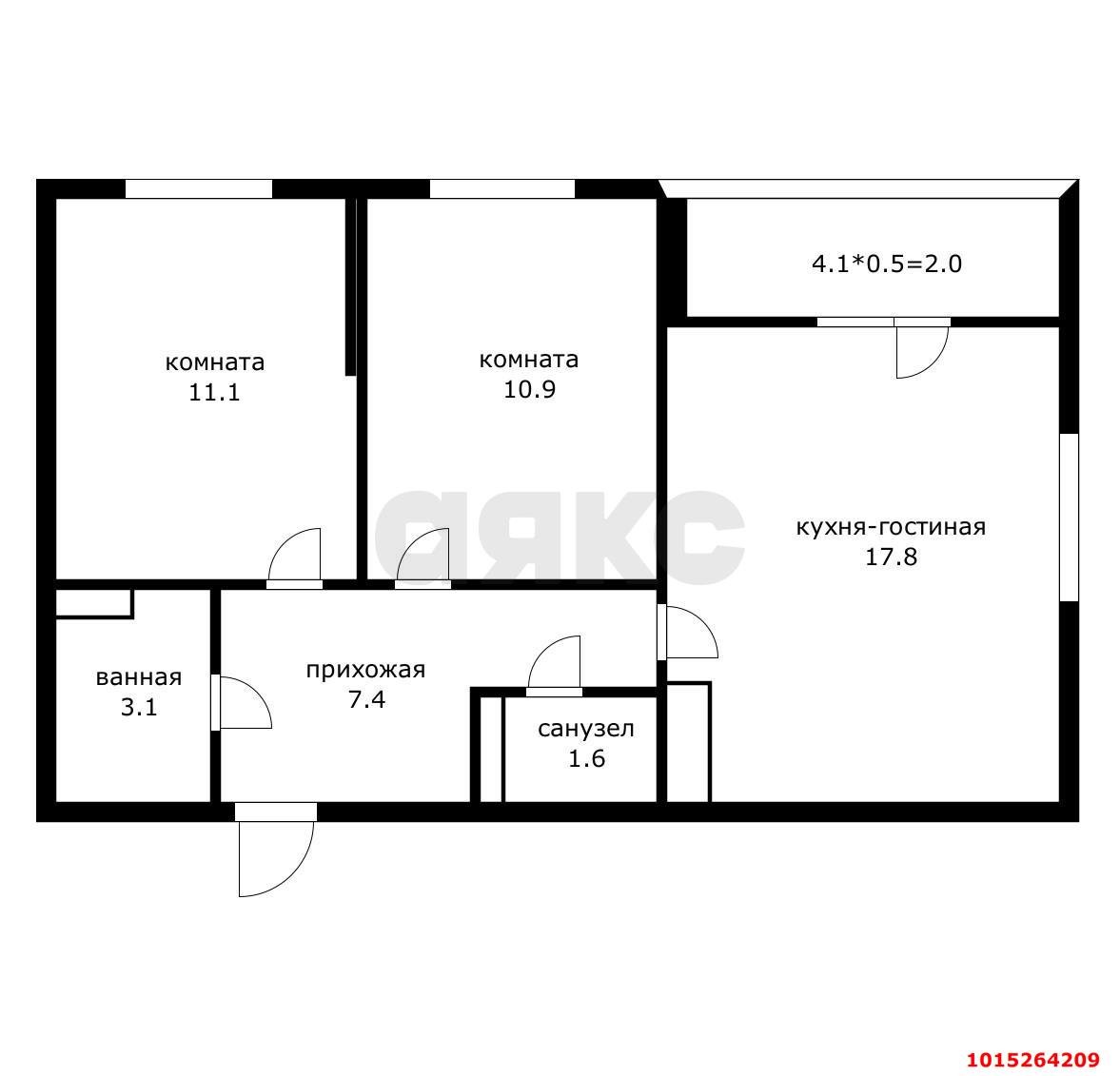 Фото №7: 2-комнатная квартира 52 м² - Краснодар, жилой комплекс Ракурс, ул. имени Героя Ростовского, 8к5